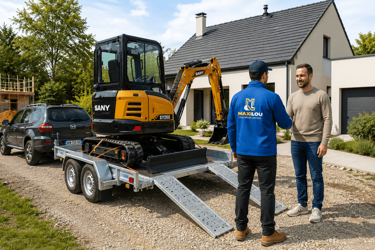 Livraison de matériel de chantier chez le client - Maxilou